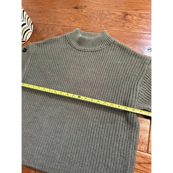 MNG Buttons Detail Knit Sweater Olive Green Khaki SIZE L - Picture 11 of 16
